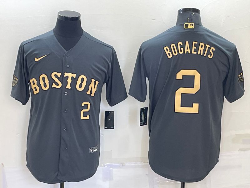 Men Boston Red Sox 2 Bogaerts Grey 2022 All Star Game Nike MLB Jerseys